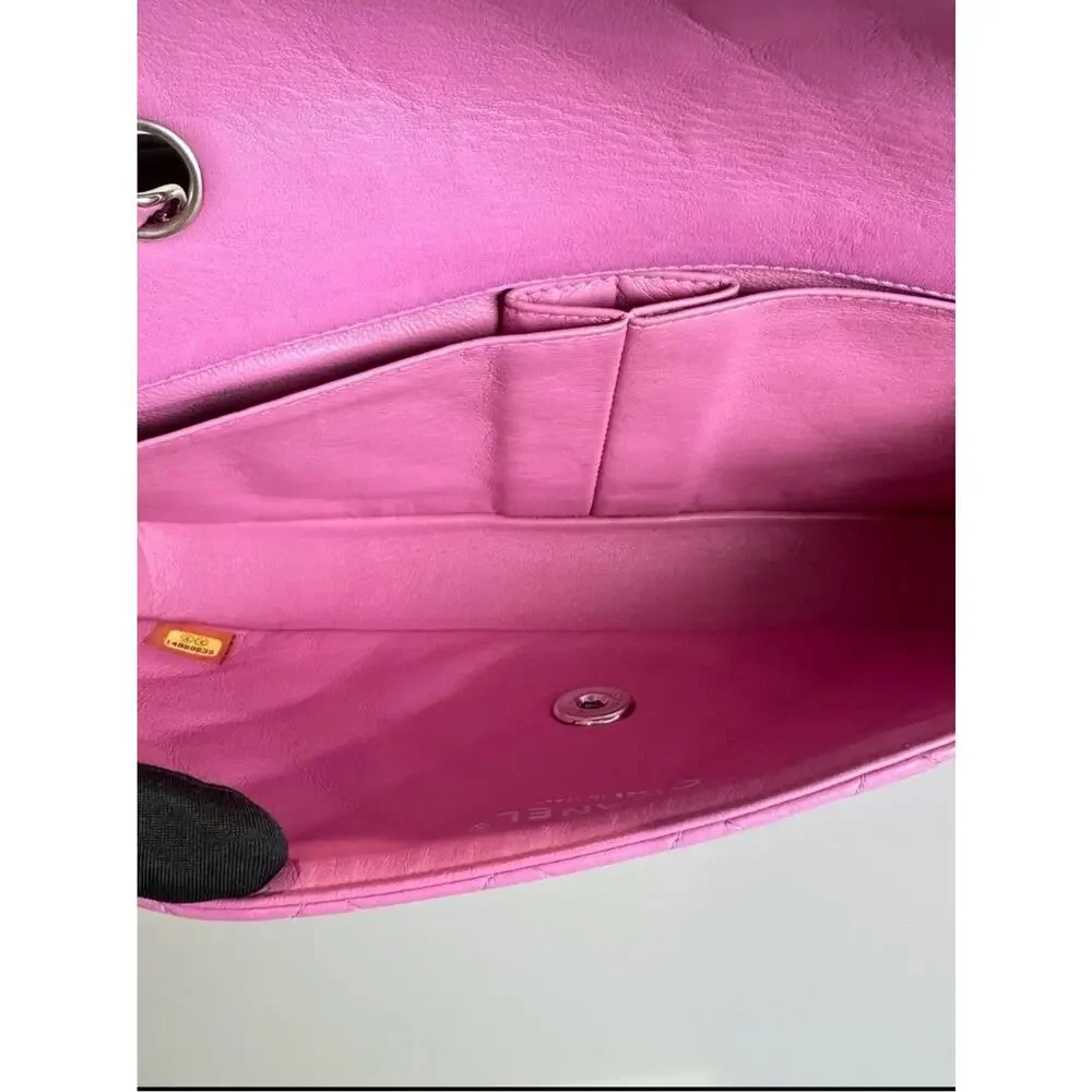 Chanel Pink Quilted Lambskin Classic Flap Bag vintage pink magenta